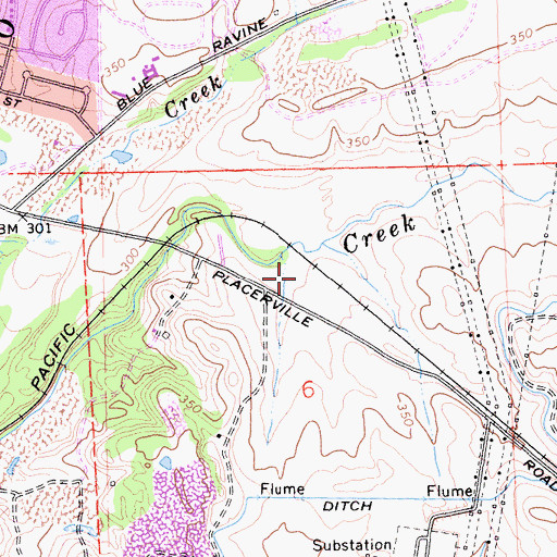 Topographic Map of Folsom Division, CA