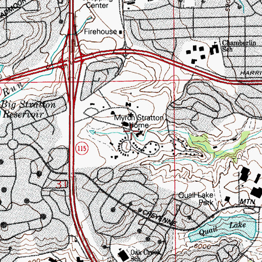 Topographic Map of Myron Stratton Home, CO