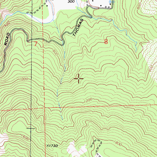 Topographic Map of Garberville Division, CA