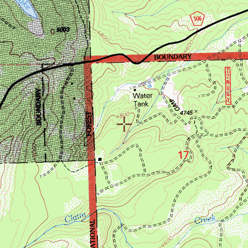 Topographic Map of Graeagle Division, CA