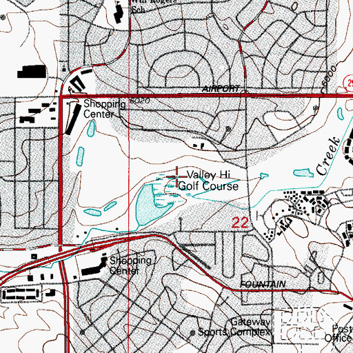 Topographic Map of Peak View Golf Course, CO