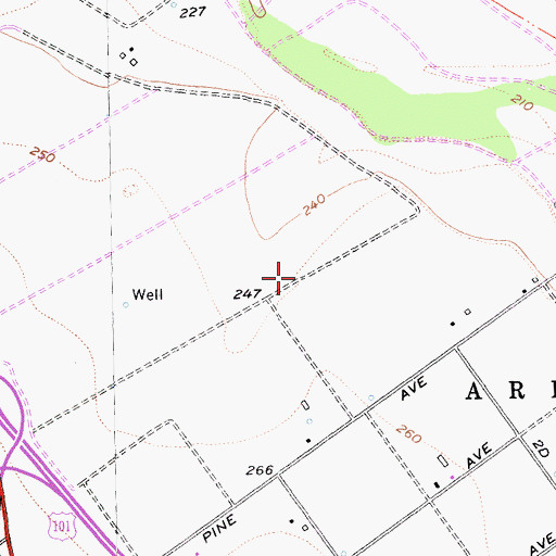 Topographic Map of Greenfield Division, CA