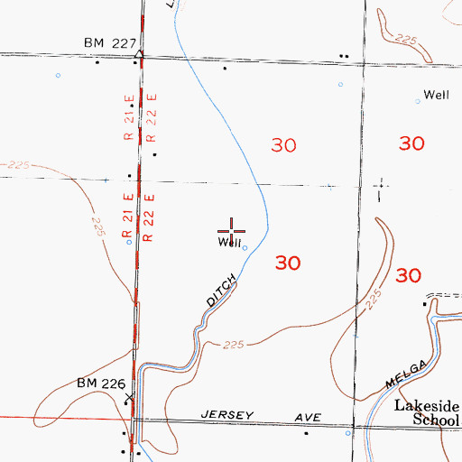 Topographic Map of Hanford Division, CA