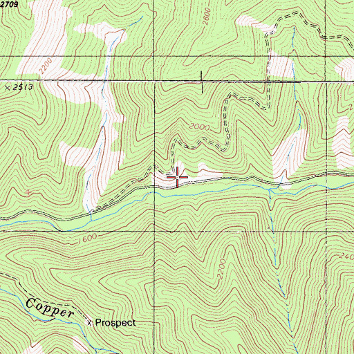 Topographic Map of Happy Camp Division, CA