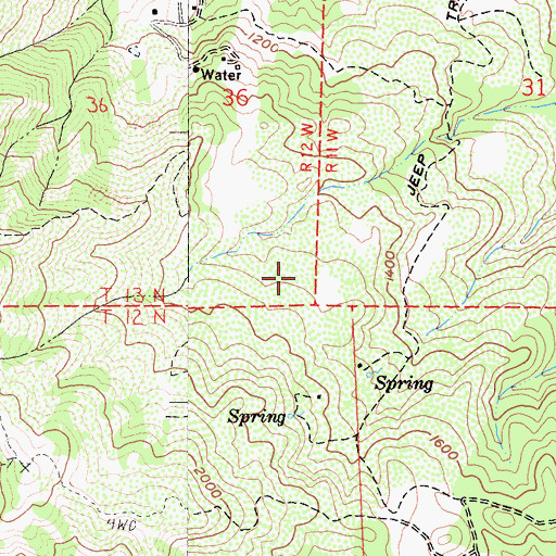 Topographic Map of Hopland Division, CA