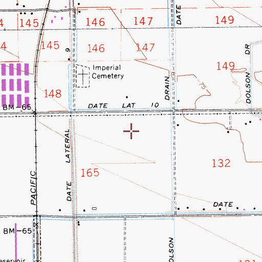 Topographic Map of Imperial Division, CA