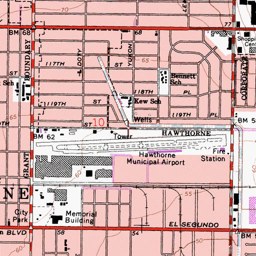Topographic Map of Inglewood Division, CA