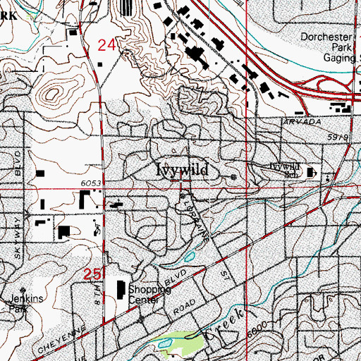 Topographic Map of Ivywild, CO
