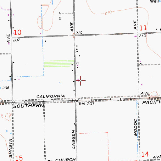 Topographic Map of Kerman Division, CA