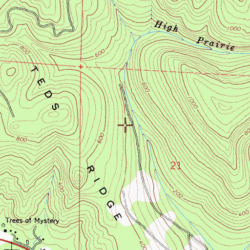 Topographic Map of Klamath Division, CA