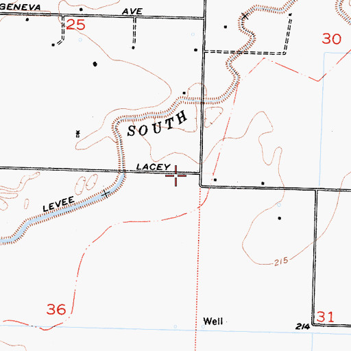 Topographic Map of Lemoore Division, CA