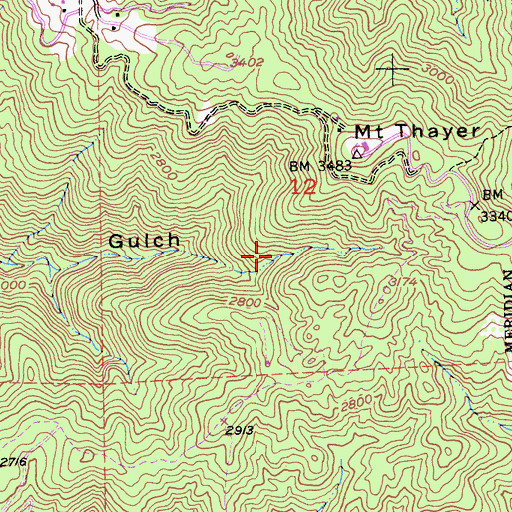 Topographic Map of Lexington Hills Division, CA