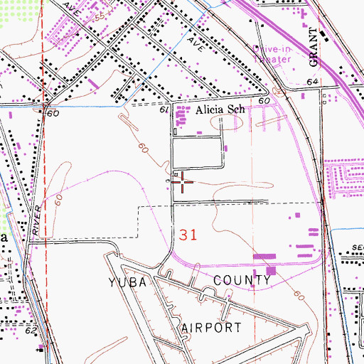 Topographic Map of Linda Division, CA