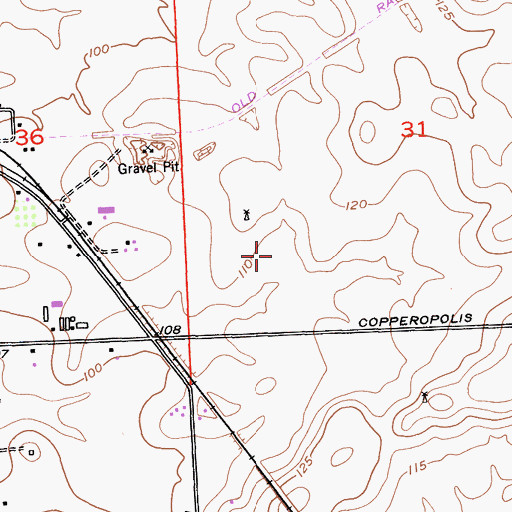 Topographic Map of Linden-Farmington Division, CA