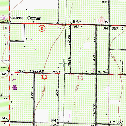 Topographic Map of Lindsay Division, CA