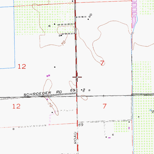 Topographic Map of Live Oak Division, CA