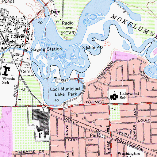 Topographic Map of Lodi Division, CA