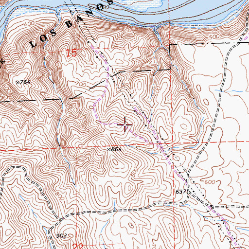 Topographic Map of Los Banos Division, CA
