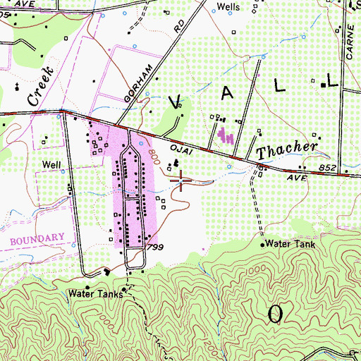 Topographic Map of Ojai-Mira Monte Division, CA