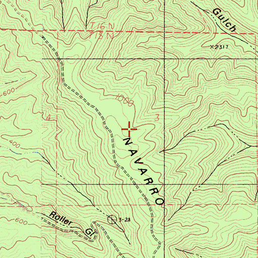 Topographic Map of Mendocino Division, CA