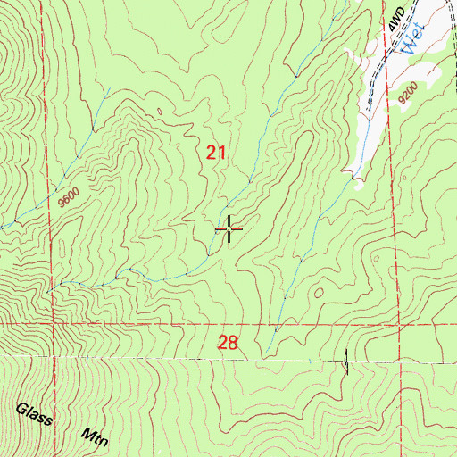 Topographic Map of Mammoth Lakes Division, CA