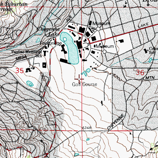 Topographic Map of Broadmoor Golf Course, CO