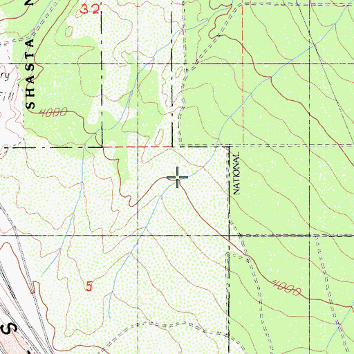 Topographic Map of Mount Shasta Division, CA