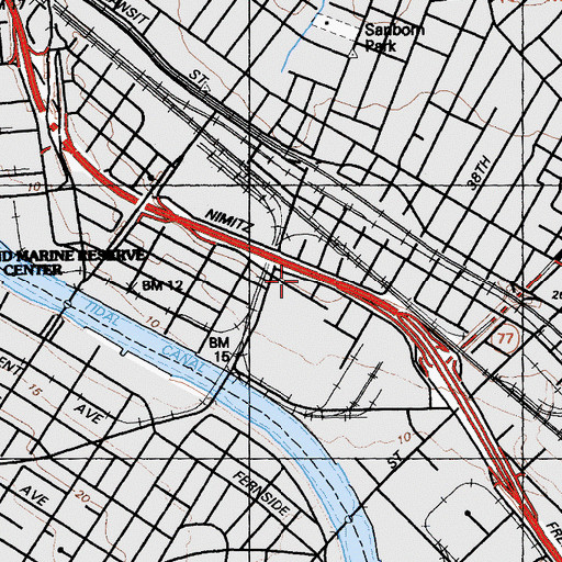 Topographic Map of Oakland Division, CA