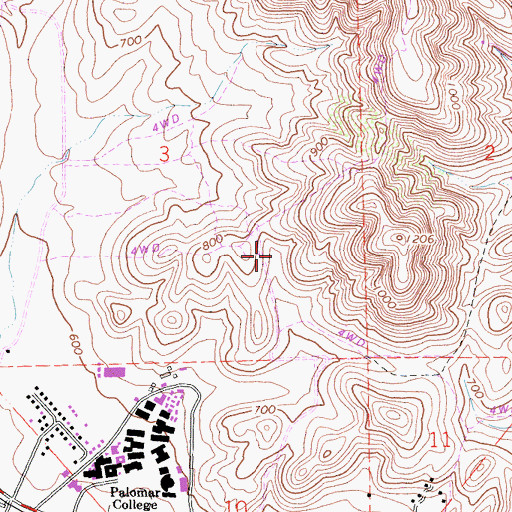 Topographic Map of Oceanside-Escondido Division, CA