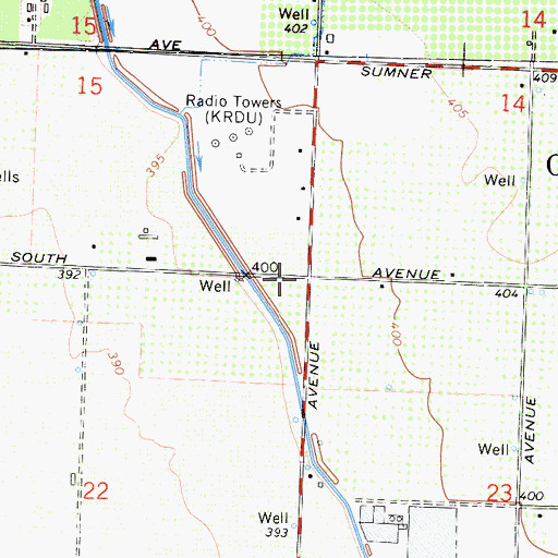 Topographic Map of Orange Cove Division, CA