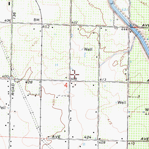 Topographic Map of Orosi-Cutler Division, CA