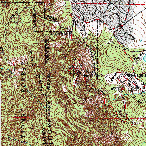 Topographic Map of Will Rogers Shrine of the Sun, CO