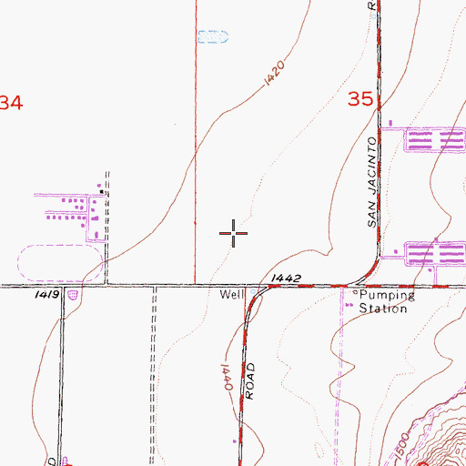Topographic Map of Perris Valley Division, CA