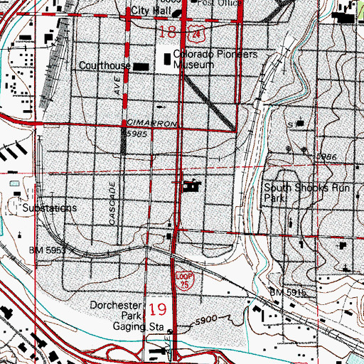 Topographic Map of South Junior High School (historical), CO