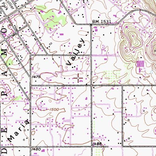 Topographic Map of Ramona Division, CA