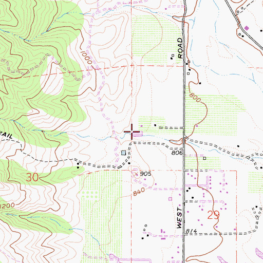 Topographic Map of Redwood Valley-Potter Valley Division, CA