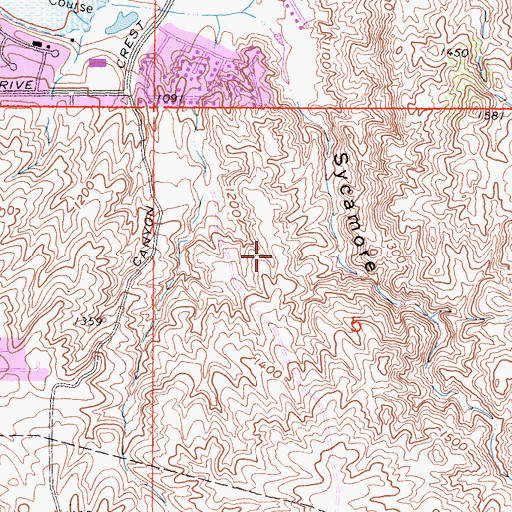 Topographic Map of Riverside Division, CA