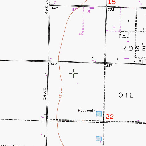 Topographic Map of Rosedale Division, CA