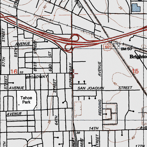 Topographic Map of Sacramento Division, CA