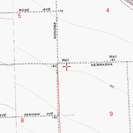 Topographic Map of San Joaquin-Tranquillity Division, CA