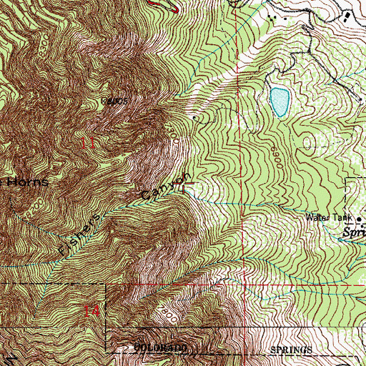 Topographic Map of Fishers Canyon, CO