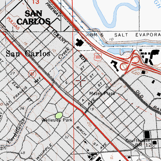 Topographic Map of San Mateo Division, CA