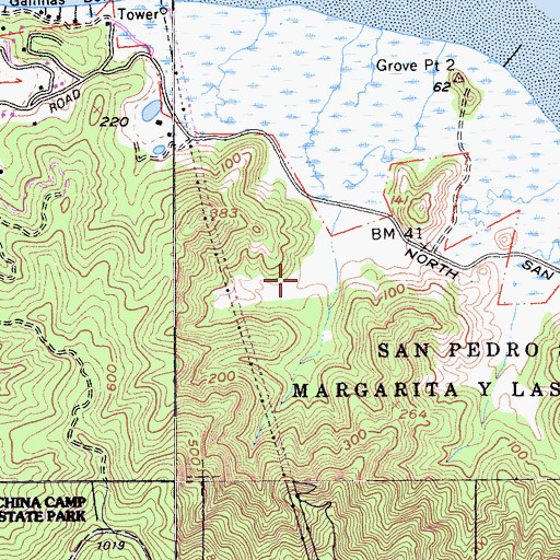 Topographic Map of San Rafael Division, CA