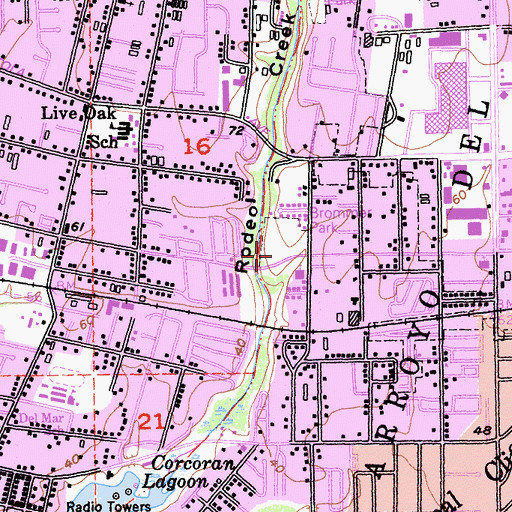 Topographic Map of Santa Cruz Division, CA