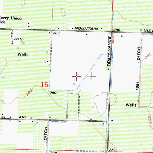 Topographic Map of Selma Division, CA