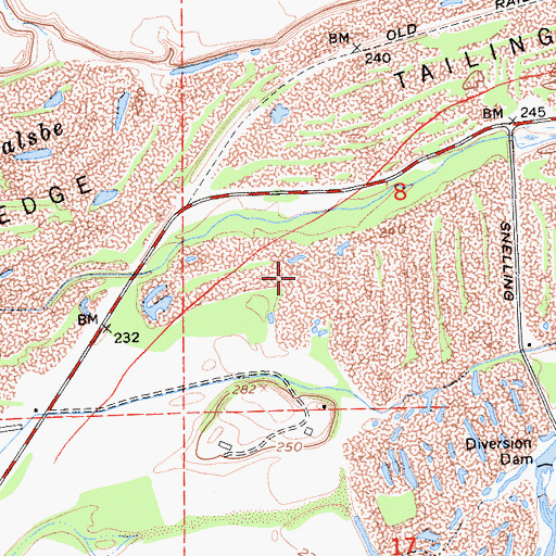 Topographic Map of Snelling Division, CA
