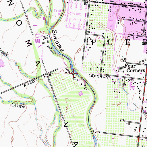 Topographic Map of Sonoma Division, CA