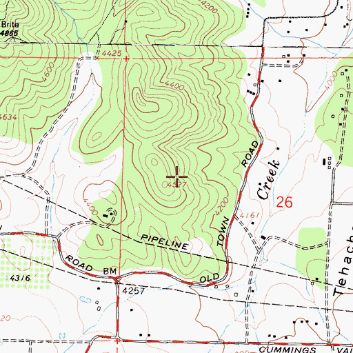 Topographic Map of Tehachapi Division, CA
