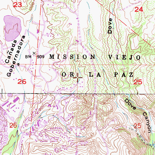 Topographic Map of Trabuco Division, CA