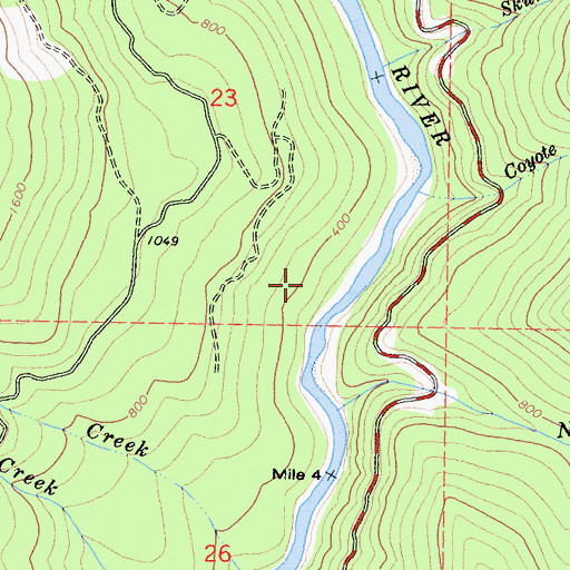 Topographic Map of Willow Creek-Hoopa Valley Division, CA